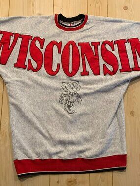 Vintage 90s Wisconsin Badgers College University Legends Athletic Sweatshirt 2XL
